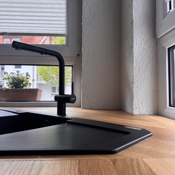 5 Eckspüle in schwarz